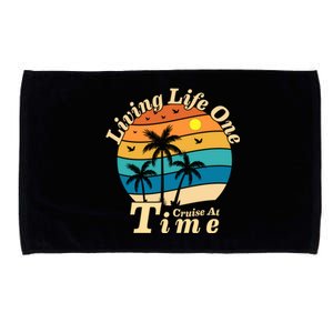 Living Life One Cruise At A Time Cruise Ship For Family Gift Microfiber Hand Towel