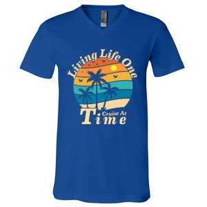 Living Life One Cruise At A Time Cruise Ship For Family Gift V-Neck T-Shirt