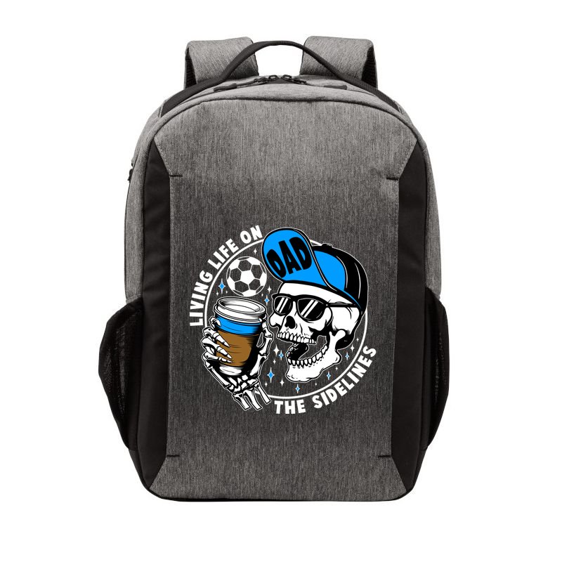 Living Life On The Sidelines Soccer Dad Coffee Skeleton Vector Backpack