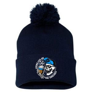 Living Life On The Sidelines Soccer Dad Coffee Skeleton Pom Pom 12in Knit Beanie