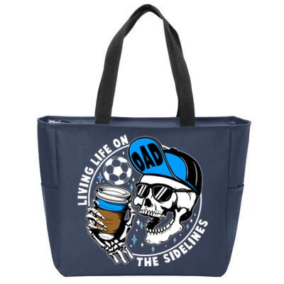 Living Life On The Sidelines Soccer Dad Coffee Skeleton Zip Tote Bag