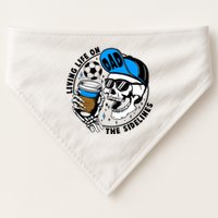 Living Life On The Sidelines Soccer Dad Coffee Skeleton USA-Made Doggie Bandana