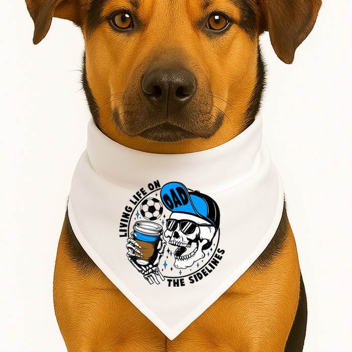Living Life On The Sidelines Soccer Dad Coffee Skeleton USA-Made Doggie Bandana