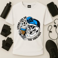 Living Life On The Sidelines Soccer Dad Coffee Skeleton Cooling Performance Crew T-Shirt