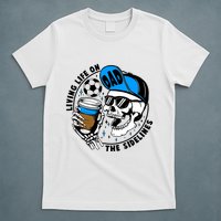 Living Life On The Sidelines Soccer Dad Coffee Skeleton T-Shirt