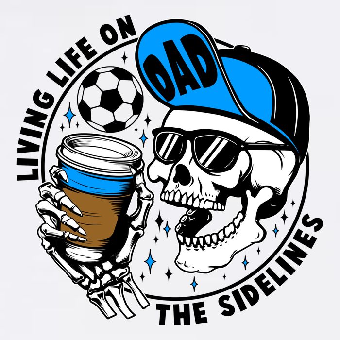 Living Life On The Sidelines Soccer Dad Coffee Skeleton T-Shirt