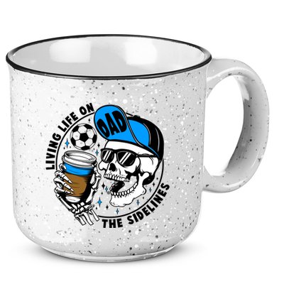Living Life On The Sidelines Soccer Dad Coffee Skeleton 15oz Campfire Ceramic Mug