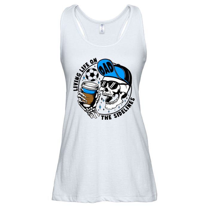 Living Life On The Sidelines Soccer Dad Coffee Skeleton Ladies Essential Flowy Tank