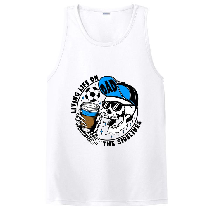 Living Life On The Sidelines Soccer Dad Coffee Skeleton PosiCharge Competitor Tank