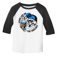 Living Life On The Sidelines Soccer Dad Coffee Skeleton Toddler Fine Jersey T-Shirt