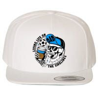 Living Life On The Sidelines Soccer Dad Coffee Skeleton Wool Snapback Cap
