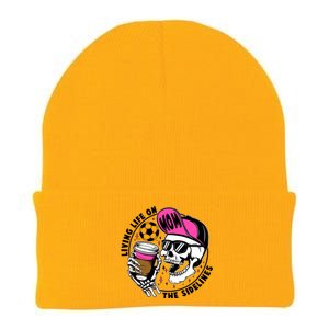 Living Life On The Sidelines Soccer Mom Coffee Skeleton Knit Cap Winter Beanie