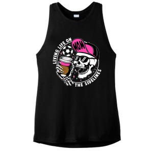 Living Life On The Sidelines Soccer Mom Coffee Skeleton Ladies PosiCharge Tri-Blend Wicking Tank