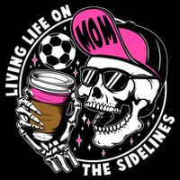Living Life On The Sidelines Soccer Mom Coffee Skeleton City Backpack