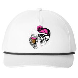 Living Life On The Sidelines Soccer Mom Coffee Skeleton Snapback Five-Panel Rope Hat