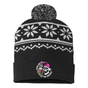 Living Life On The Sidelines Soccer Mom Coffee Skeleton USA-Made Snowflake Beanie