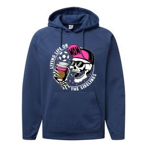 Living Life On The Sidelines Soccer Mom Coffee Skeleton Performance Fleece Hoodie