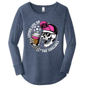 Living Life On The Sidelines Soccer Mom Coffee Skeleton Women's Perfect Tri Tunic Long Sleeve Shirt