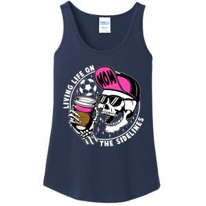 Living Life On The Sidelines Soccer Mom Coffee Skeleton Ladies Essential Tank