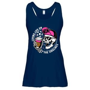 Living Life On The Sidelines Soccer Mom Coffee Skeleton Ladies Essential Flowy Tank