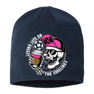 Living Life On The Sidelines Soccer Mom Coffee Skeleton Sustainable Beanie