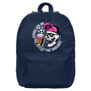 Living Life On The Sidelines Soccer Mom Coffee Skeleton 16 in Basic Backpack