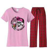 Living Life On The Sidelines Soccer Mom Coffee Skeleton Women's Flannel Pajama Set