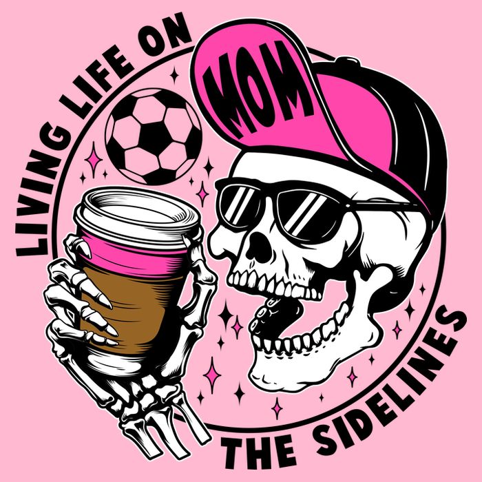 Living Life On The Sidelines Soccer Mom Coffee Skeleton Baby Bodysuit