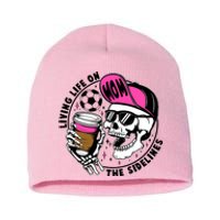 Living Life On The Sidelines Soccer Mom Coffee Skeleton Short Acrylic Beanie