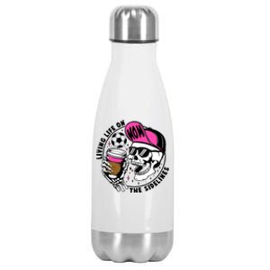 Living Life On The Sidelines Soccer Mom Coffee Skeleton Stainless Steel Insulated Water Bottle