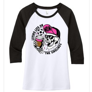 Living Life On The Sidelines Soccer Mom Coffee Skeleton Women's Tri-Blend 3/4-Sleeve Raglan Shirt