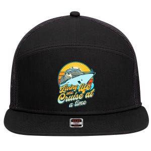 Living Life One Cruise At A Time 7 Panel Mesh Trucker Snapback Hat