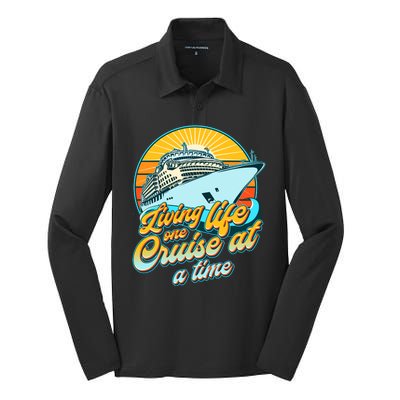 Living Life One Cruise At A Time Silk Touch Performance Long Sleeve Polo