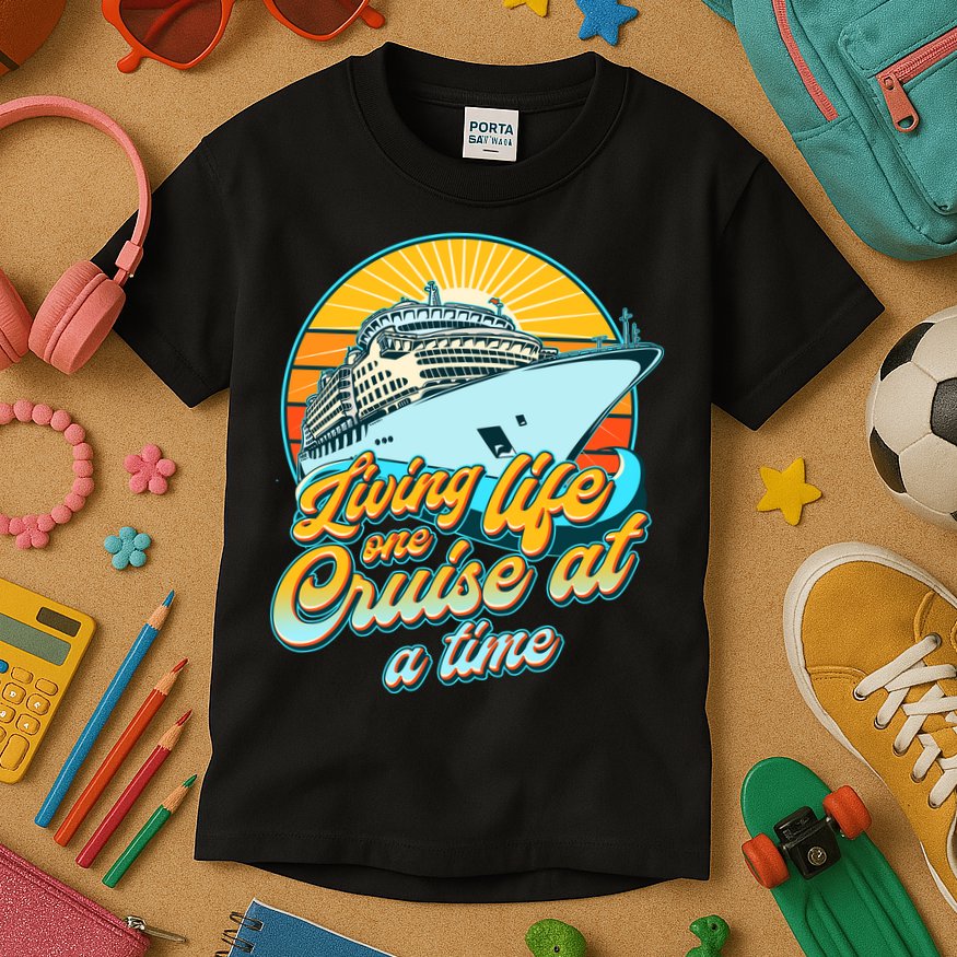 Living Life One Cruise At A Time Kids T-Shirt