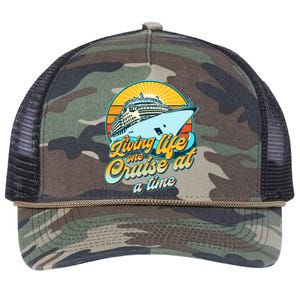 Living Life One Cruise At A Time Retro Rope Trucker Hat Cap