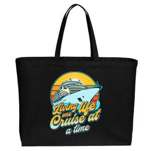 Living Life One Cruise At A Time Cotton Canvas Jumbo Tote