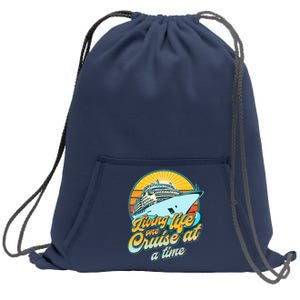 Living Life One Cruise At A Time Sweatshirt Cinch Pack Bag