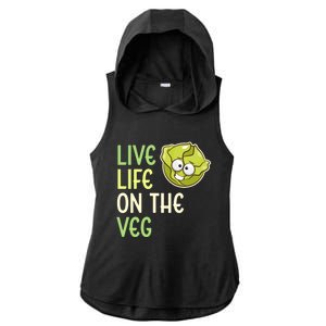 Live Life On The Veg Funny Vegetable Lettuce Vegan Lifestyle Funny Gift Ladies PosiCharge Tri-Blend Wicking Draft Hoodie Tank