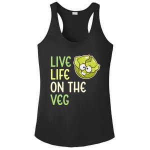 Live Life On The Veg Funny Vegetable Lettuce Vegan Lifestyle Funny Gift Ladies PosiCharge Competitor Racerback Tank