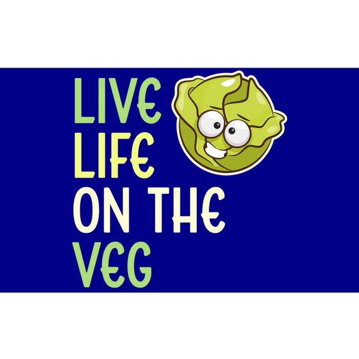 Live Life On The Veg Funny Vegetable Lettuce Vegan Lifestyle Funny Gift Bumper Sticker