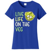 Live Life On The Veg Funny Vegetable Lettuce Vegan Lifestyle Funny Gift Women's T-Shirt