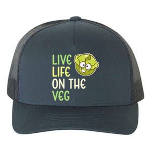 Live Life On The Veg Funny Vegetable Lettuce Vegan Lifestyle Funny Gift Yupoong Adult 5-Panel Trucker Hat