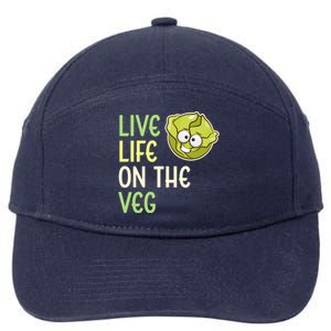 Live Life On The Veg Funny Vegetable Lettuce Vegan Lifestyle Funny Gift 7-Panel Snapback Hat