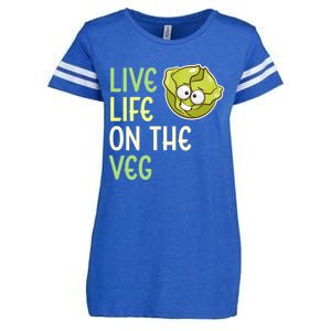 Live Life On The Veg Funny Vegetable Lettuce Vegan Lifestyle Funny Gift Enza Ladies Jersey Football T-Shirt