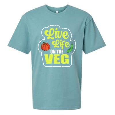 Live Life On The Veg Veganism Vegan Plants Gift Sueded Cloud Jersey T-Shirt