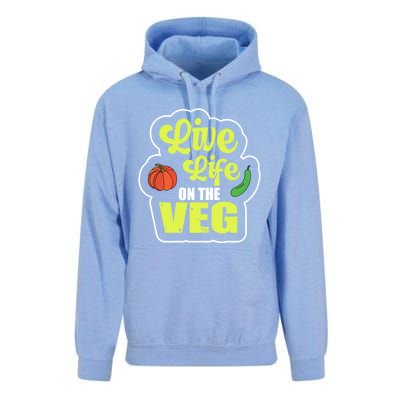 Live Life On The Veg Veganism Vegan Plants Gift Unisex Surf Hoodie