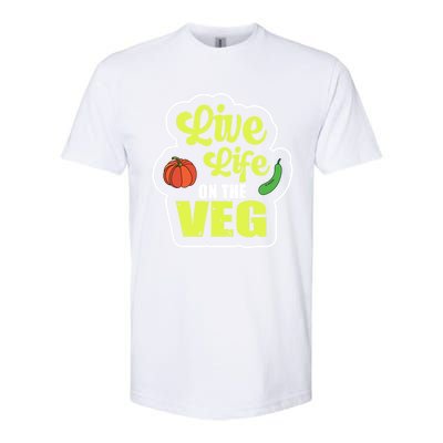 Live Life On The Veg Veganism Vegan Plants Gift Softstyle CVC T-Shirt