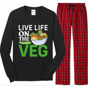 Live Life On The Veg Vegetarian Vegan Gift Long Sleeve Pajama Set