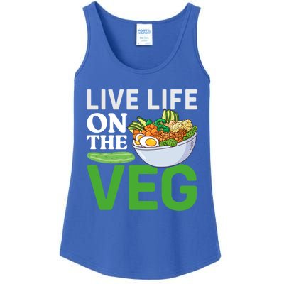 Live Life On The Veg Vegetarian Vegan Gift Ladies Essential Tank