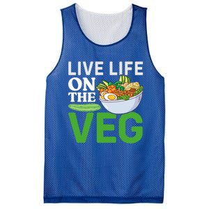 Live Life On The Veg Vegetarian Vegan Gift Mesh Reversible Basketball Jersey Tank